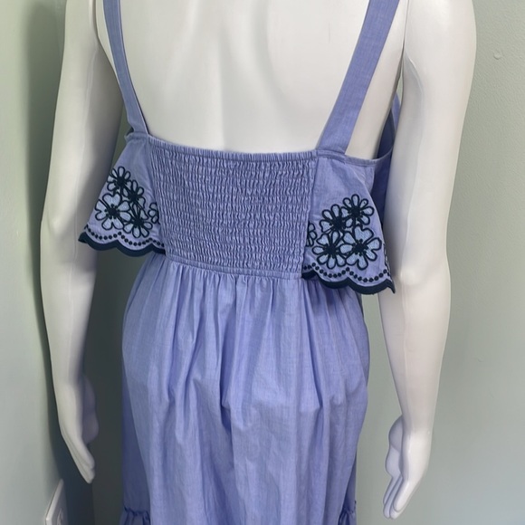 Kate Spade Daisy Floral Embroidered Patio Dress, Broome Street Blue Size Medium - Picture 8 of 10